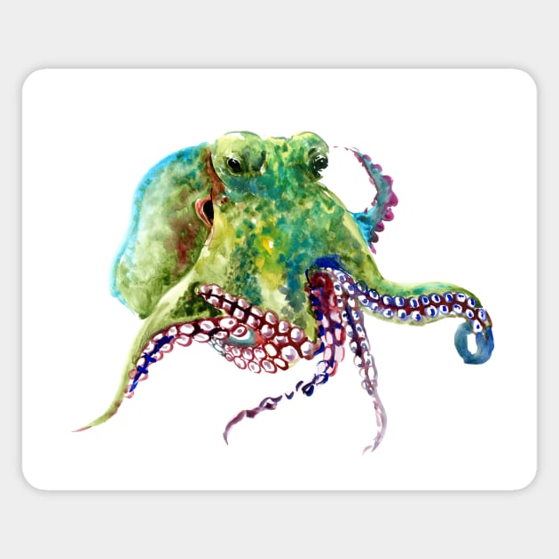 Olive Green Octopus painting Sticker by surenart